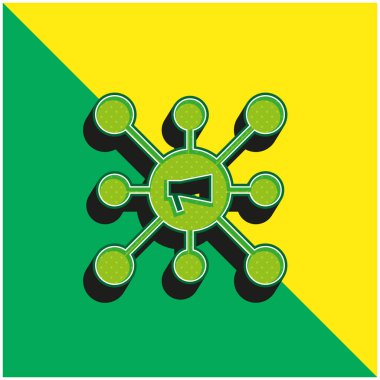 Reklam Yeşil ve Sarı Modern 3D vektör simgesi logosu