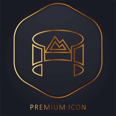360 View golden line premium logo or icon clipart