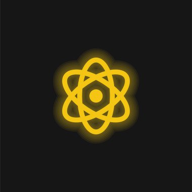 Atom sarısı parlak neon simgesi