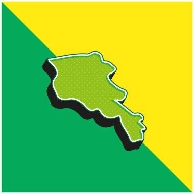 Ermenistan Yeşil ve Sarı 3D vektör simgesi logosu