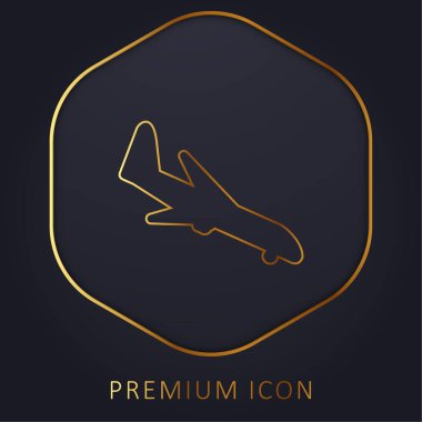 Arraving Airplane altın hat prim logosu veya simgesi