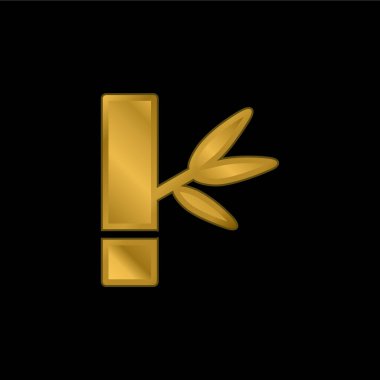 Bambu altın kaplama metalik simge veya logo vektörü