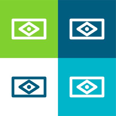 Brezilya Bayrağı Düz 4 renk en az simge seti