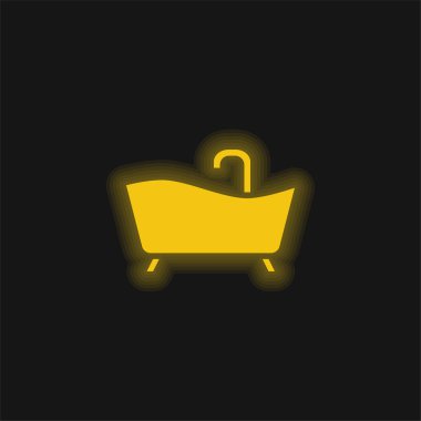 Küvet sarısı parlak neon ikonu