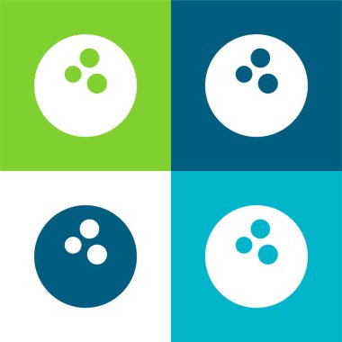 Bowling Topu Düz 4 renk en az simge kümesi