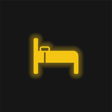 Yatak sarısı parlak neon simgesi