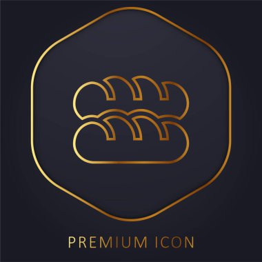 Baguette golden line premium logo or icon clipart