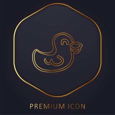 Kuş eli çizilmiş Hayvan Oyuncağı Altın çizgi logosu veya simgesi