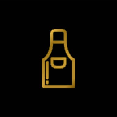 Önlük altın kaplama metalik simge veya logo vektörü