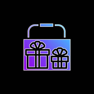 Mavi torba gradyan vektör simgesi