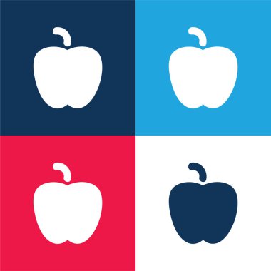 Apple Siyah Şekil mavi ve kırmızı En az dört renk simgesi