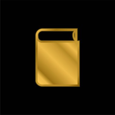 Kitap Kapalı Siyah Nesne altın kaplama metalik simge veya logo vektörü