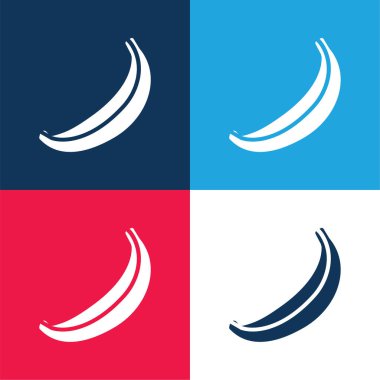 Muz mavisi ve kırmızı dört renk minimal simge seti