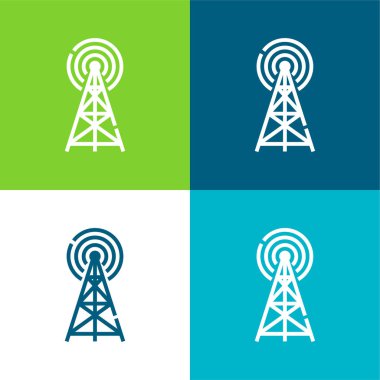 Anten Düz 4 renk en küçük simge kümesi