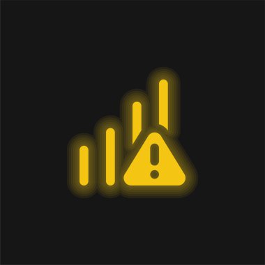 Parlayan sarı neon simgesini uyar
