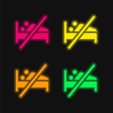 Abstinence four color glowing neon vector icon clipart