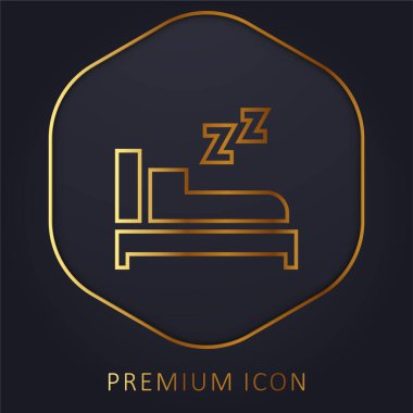 Yatak altın çizgisi prim logosu veya simgesi