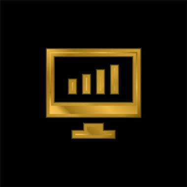 Analitik altın kaplama metalik simge veya logo vektörü