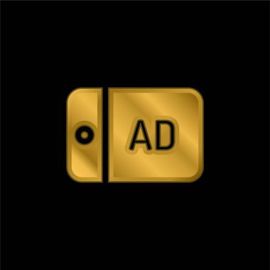 Ad altın kaplamalı metalik simge veya logo vektörü