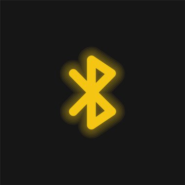 Bluetooth Sinyal sarı parlak neon simgesi