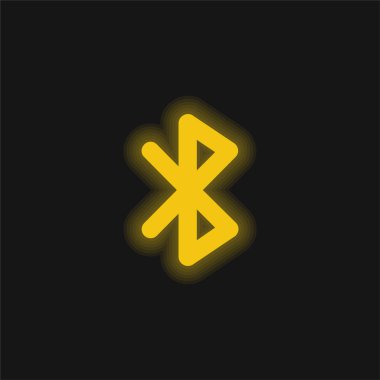 Bluetooth Sinyal sarı parlak neon simgesi