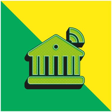 Banking Green and yellow modern 3d vector icon logo clipart