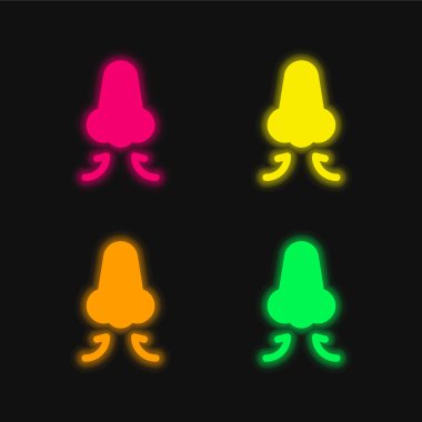 Dört renkli neon vektör simgesinde nefes al