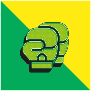 Boks Yeşil ve Sarı Modern 3D vektör simgesi logosu