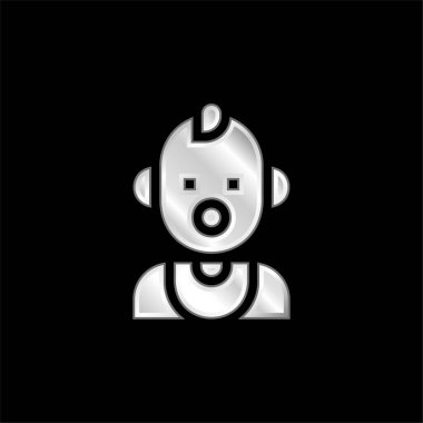 Bebek gümüş kaplama metalik simge