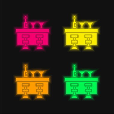 Çubuk Sayacı: Parlak neon vektör simgesi