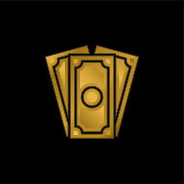 Altın kaplama metalik simge veya logo vektörü
