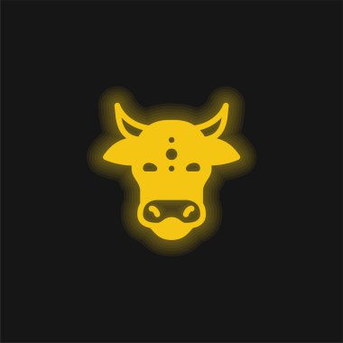 Parlayan sarı neon ikonu