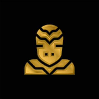 Uzaylı altın kaplama metalik simge veya logo vektörü