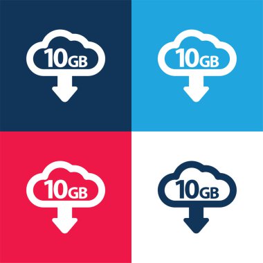 10 Gb Mavi ve kırmızı İndirme En az dört renk simgesi