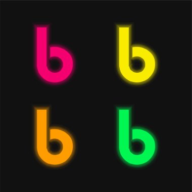 Bebo Logotype 4 renkli parlak neon vektör simgesi