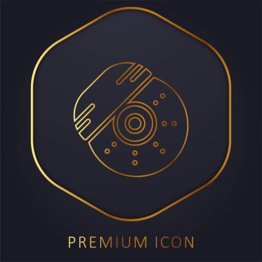 Altın çizgi premium logosunu veya simgesini kır