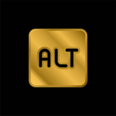 Alt altın kaplamalı metalik simge veya logo vektörü