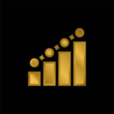 Çubuk Grafik altın kaplama metalik simge veya logo vektörü