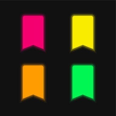 Yer imi dört renk parlayan neon vektör simgesi