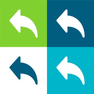 Arka Ok Düz 4 renk en küçük simge kümesi