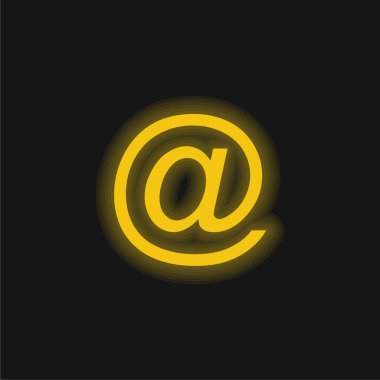 Parlayan sarı neon ikonunda