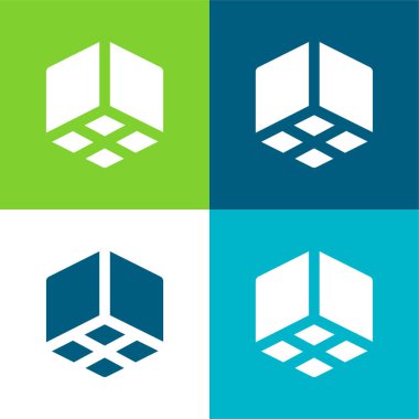 3B Küp Düz Renk en az simge kümesi