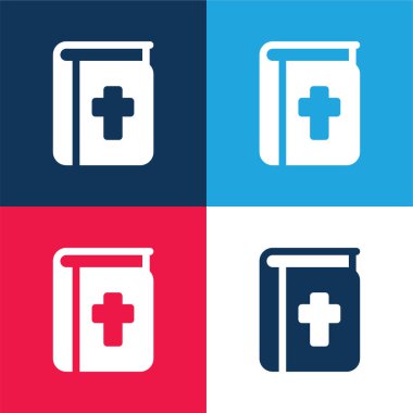 İncil mavi ve kırmızı dört renk en küçük simge kümesi