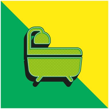 Bath Green ve sarı modern 3d vektör simgesi logosu
