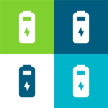 Batarya Düz 4 renk en küçük simge seti