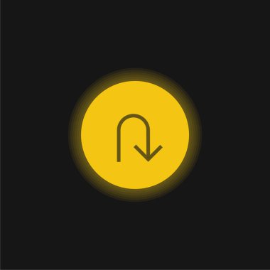 Arrow Down, IOS 7 Arayüz Sembolü sarı parlak neon simgesi