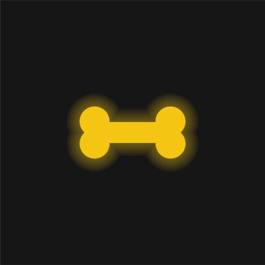 Kemik sarısı parlak neon simgesi