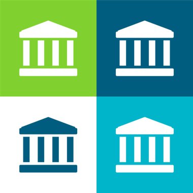 Antika Bina Düz 4 renk minimal simge seti