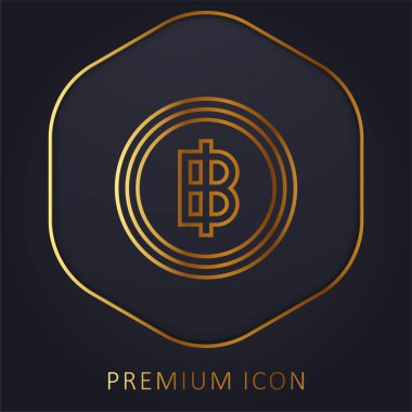 Baht golden line premium logo or icon clipart
