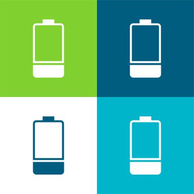 Batarya Düz 4 renk en küçük simge seti